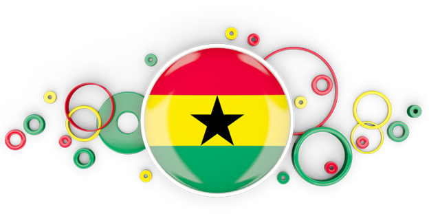 Ghana Flag Abstract Bubble Design PNG image