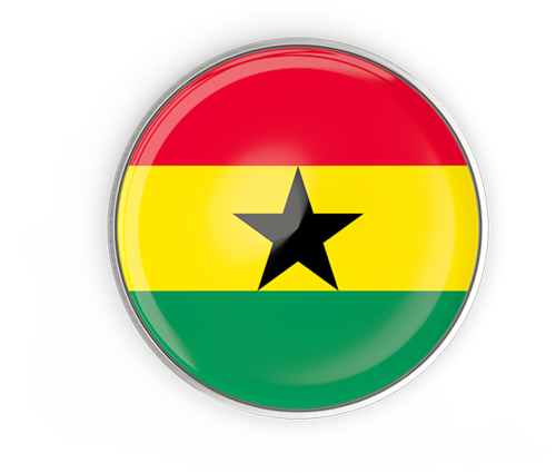 Ghana Flag Button Design PNG image