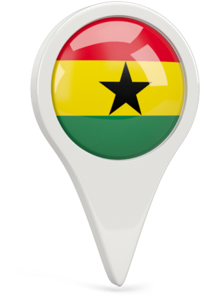 Ghana Flag Map Marker PNG image