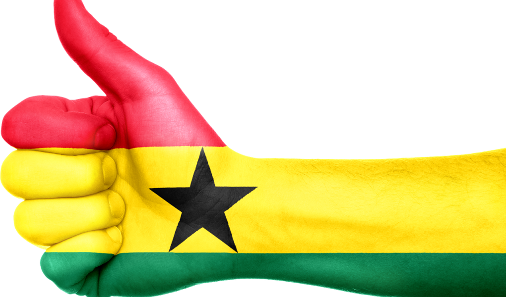 Ghana Flag Thumbs Up Gesture PNG image