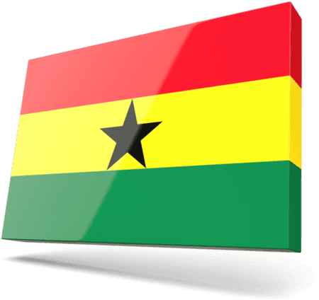 Ghana Flag3 D Rendering PNG image