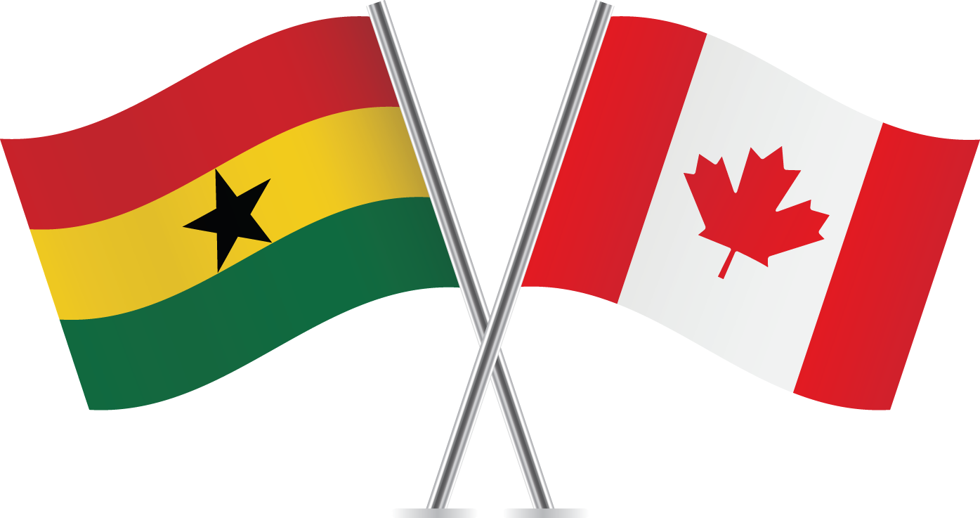 Ghanaand Canada Flags Crossed PNG image
