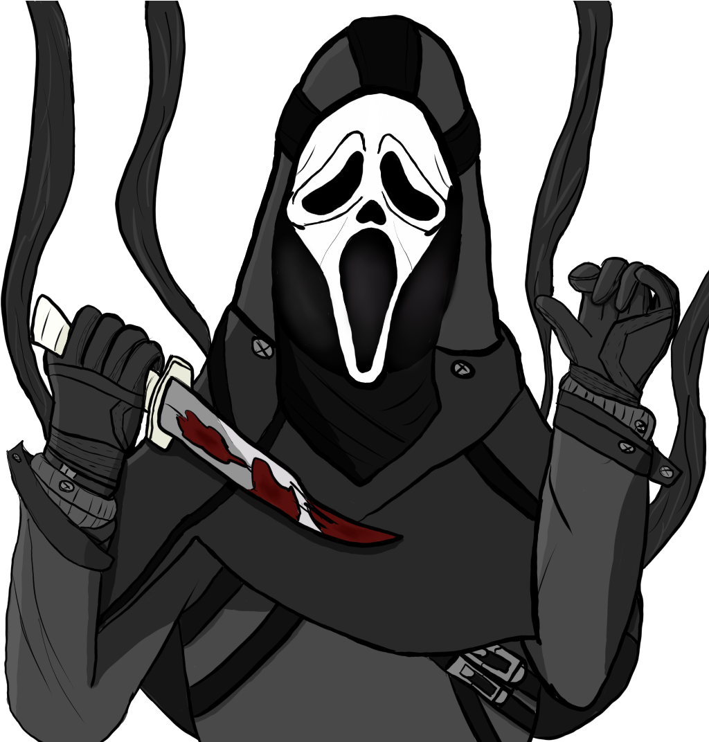 Ghostface Knife Thriller Illustration PNG image