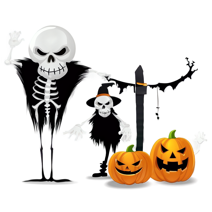 Ghoulish Halloween Cartoon Gathering Png 6 PNG image