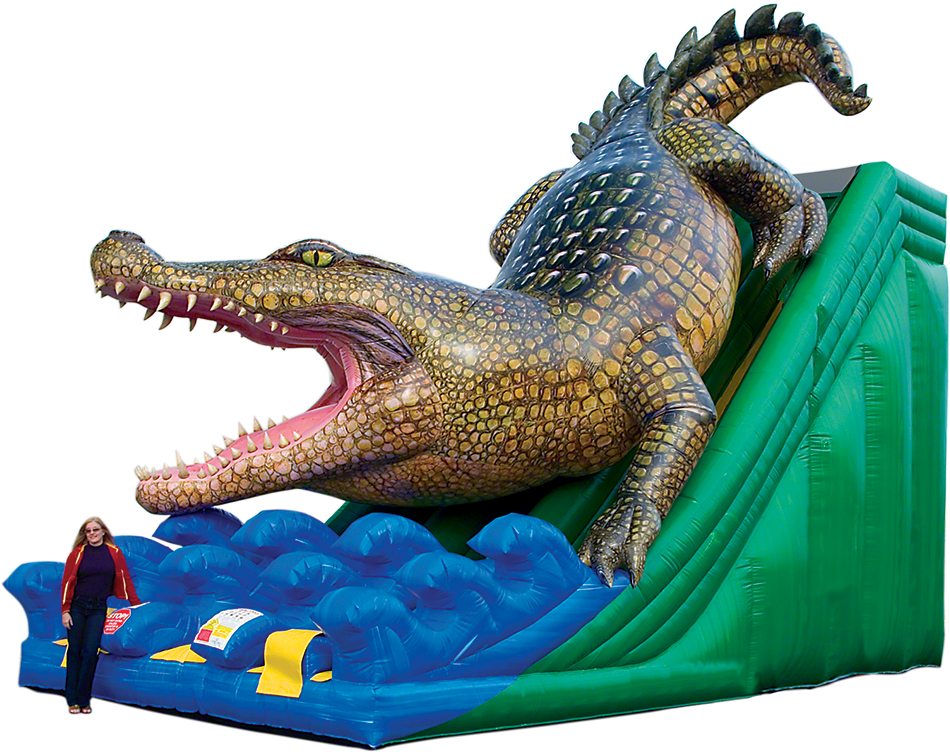 Giant Crocodile Inflatable Slide PNG image