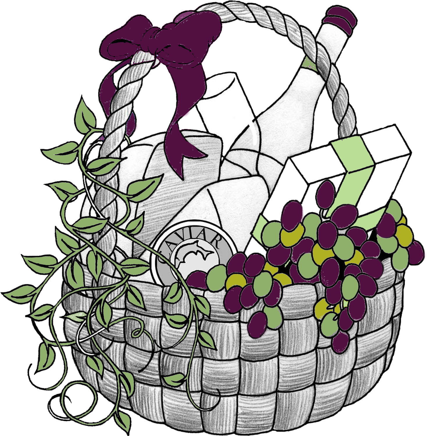 Gift Basket Illustration PNG image