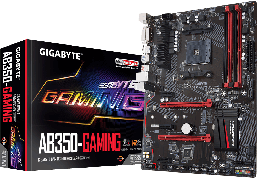 Gigabyte A B350 Gaming Motherboard PNG image