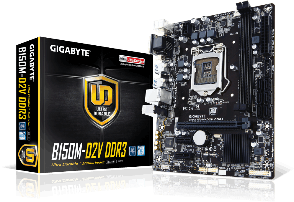 Gigabyte B150 M D2 V D D R3 Motherboard PNG image