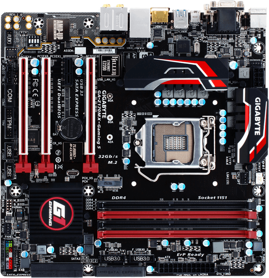 Gigabyte Gaming Motherboard PNG image