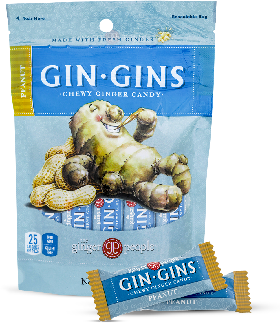 Gin Gins Chewy Ginger Candy Package PNG image