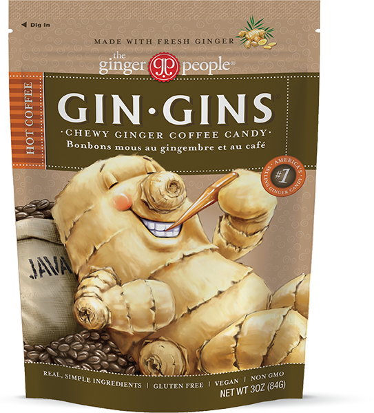 Gin Gins Chewy Ginger Coffee Candy Package PNG image