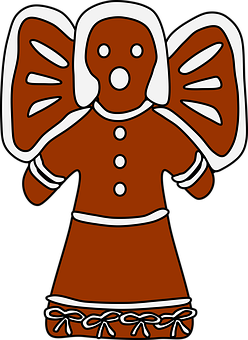 Gingerbread Angel Cookie Illustration PNG image