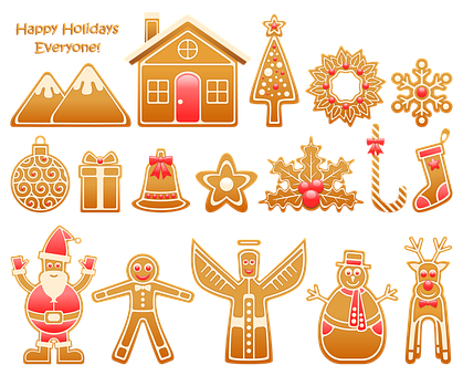 Gingerbread Holiday Collection PNG image