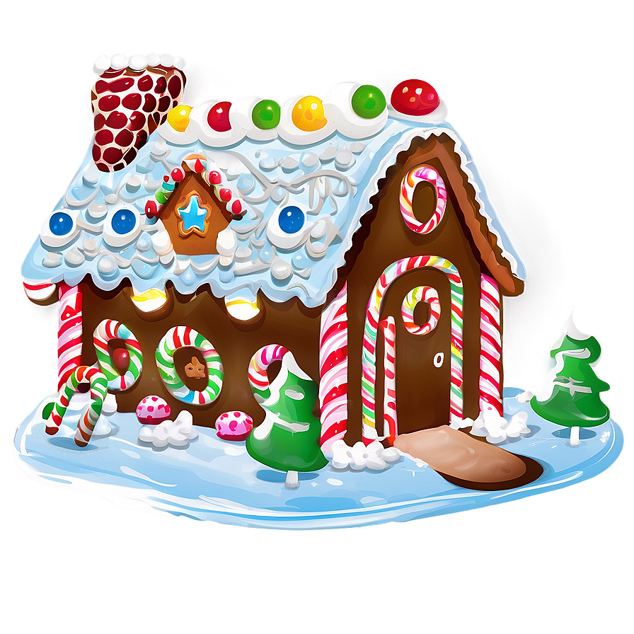 Gingerbread House Night Png Vlv23 PNG image