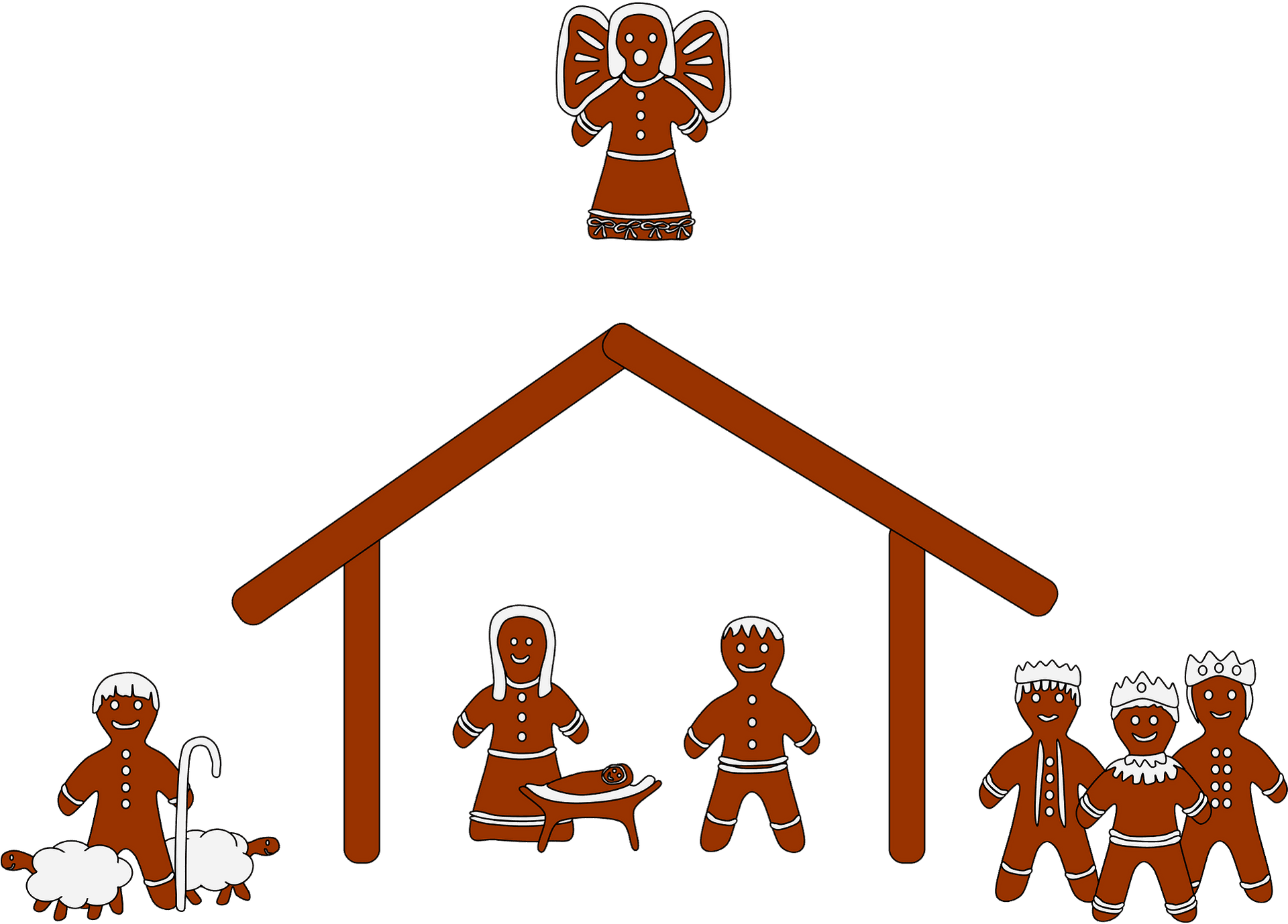 Gingerbread Nativity Scene PNG image