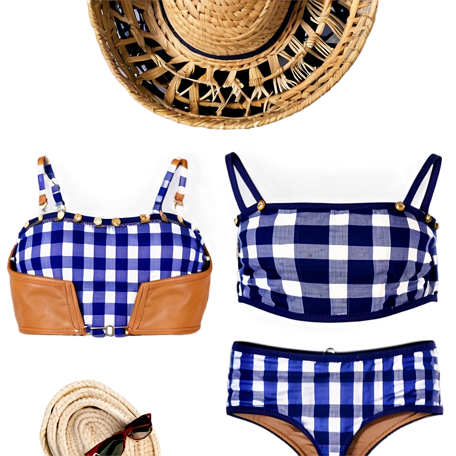 Gingham Bikini Top Png Skr2 PNG image