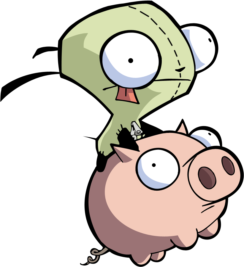 Gir Riding Pig Cartoon PNG image