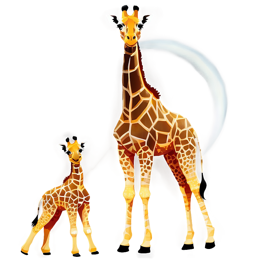 Giraffe Family Sunset Png 18 PNG image