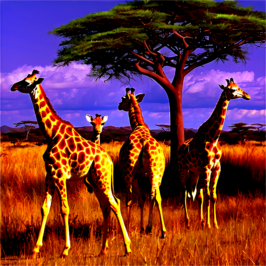 Giraffe Herd Migration Png Tfe PNG image