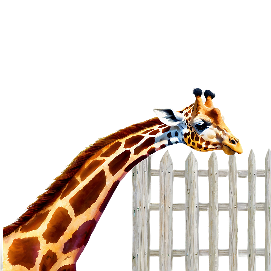 Giraffe Peeking Over Fence Png Ngs PNG image