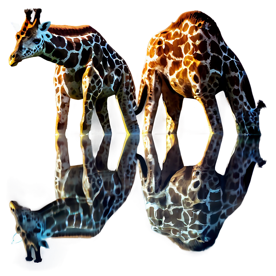 Giraffe Reflecting In Water Png Als65 PNG image