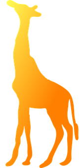 Giraffe Silhouette Gradient Background PNG image