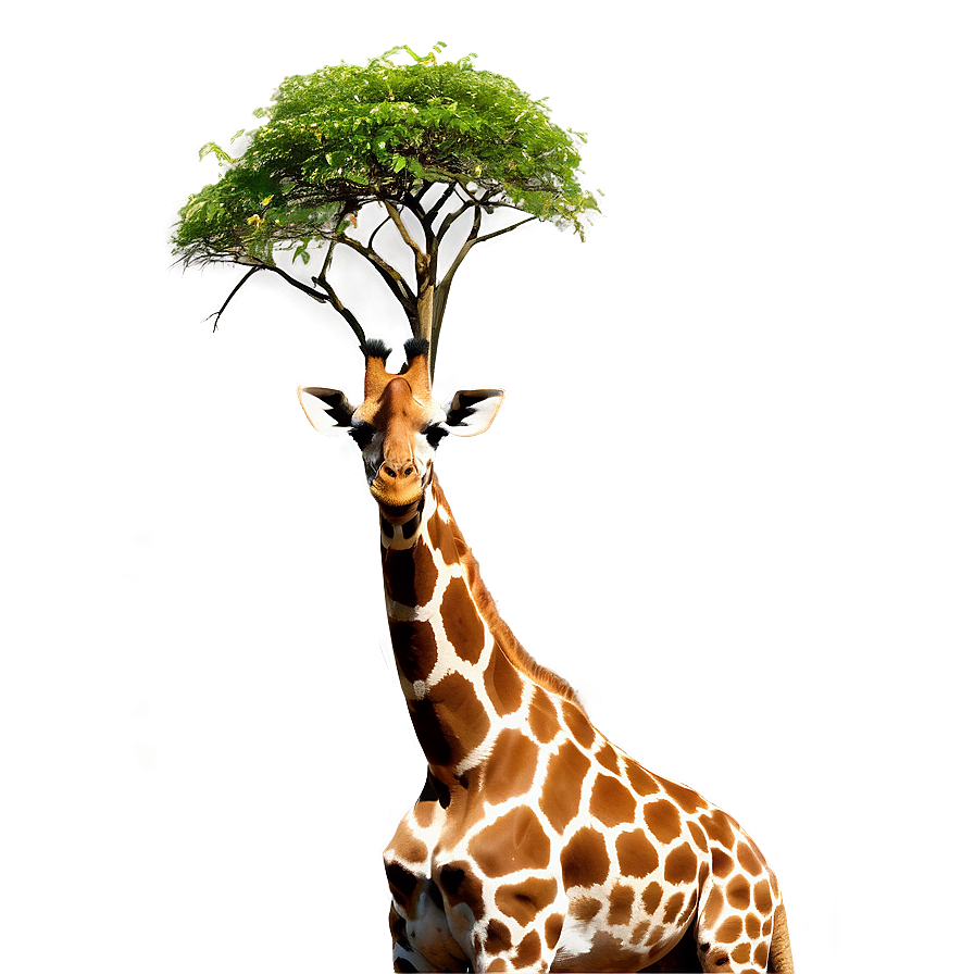 Giraffe Under Acacia Tree Png 05062024 PNG image