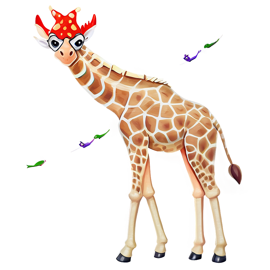 Giraffe With Birds Png 29 PNG image