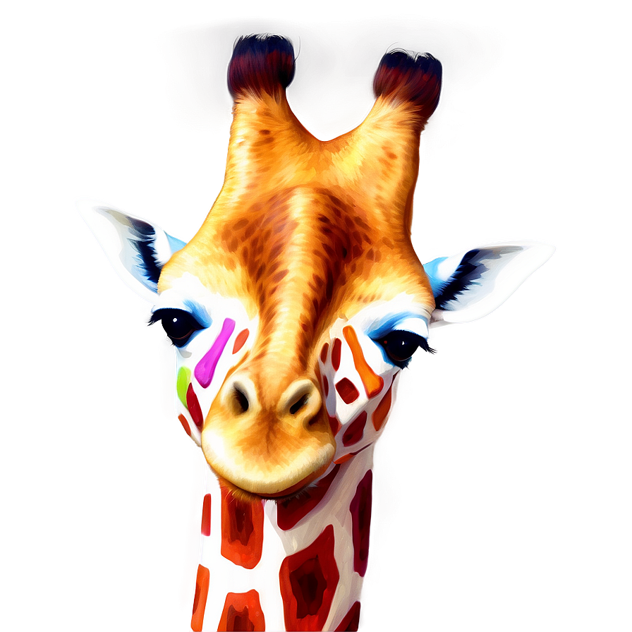 Giraffe With Colorful Spots Png Cvf62 PNG image