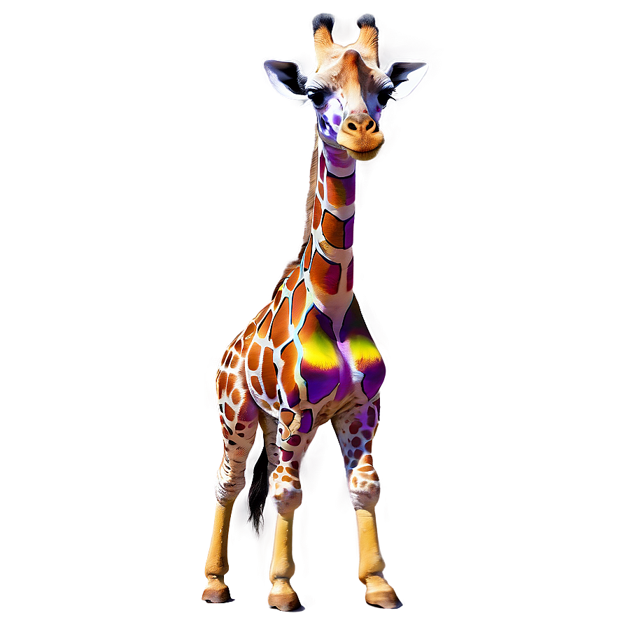 Giraffe With Colorful Spots Png Ier PNG image