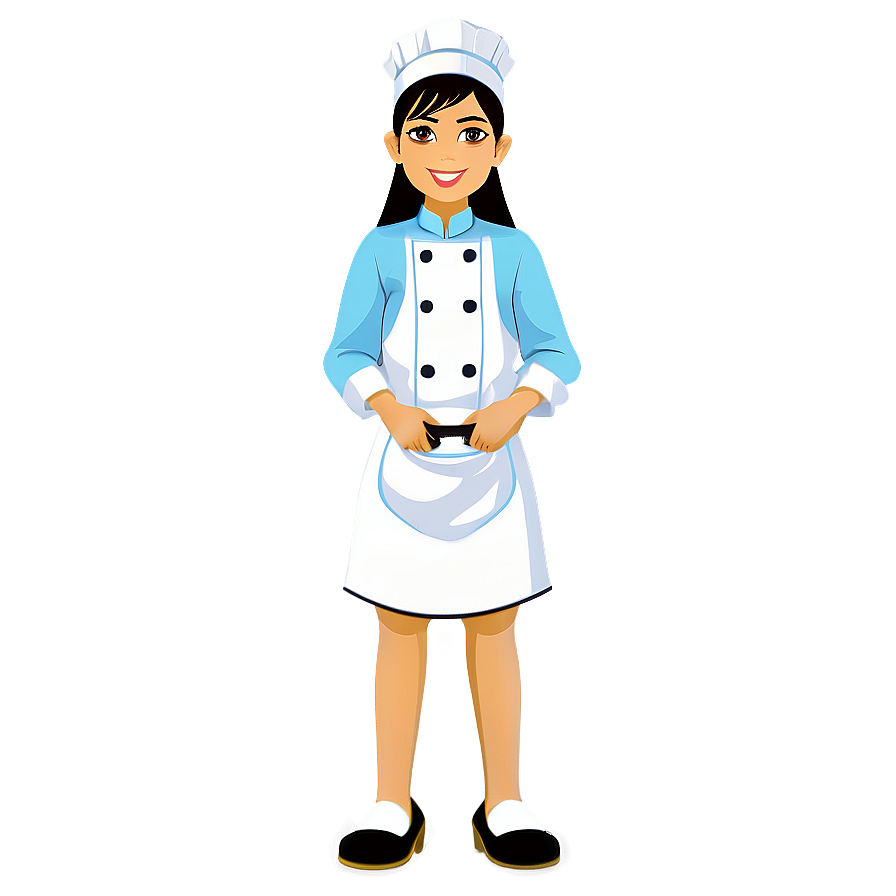 Girl Chef Cartoon Png 05032024 PNG image