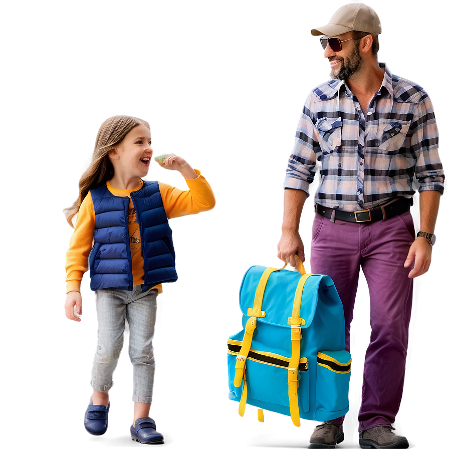 Girl Dad Adventure Together Png 06282024 PNG image