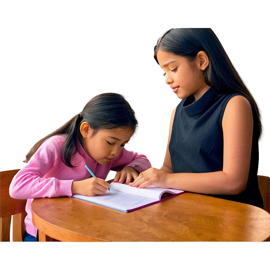 Girl Doing Homework Png Rqu48 PNG image