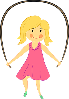 Girl Jumping Rope Cartoon PNG image