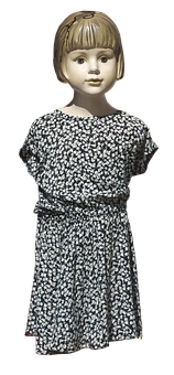 Girl Mannequinin Printed Dress PNG image