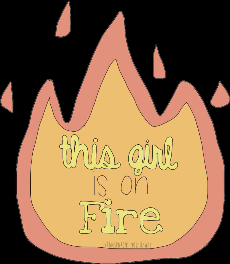 Girl On Fire Illustration PNG image