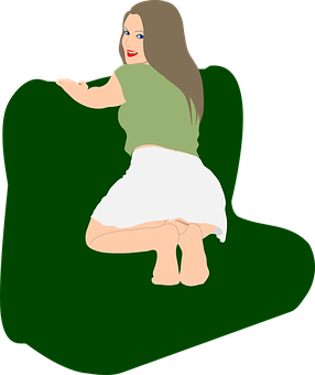 Girl Sitting On Green Graphic PNG image