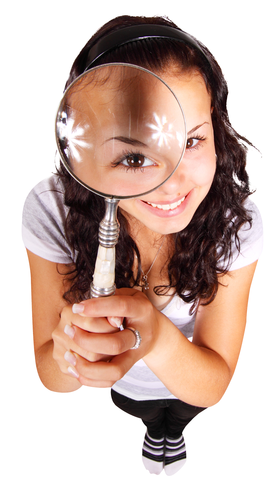 Girl With Magnifying Glass PNG image