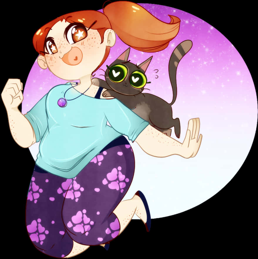 Girland Cat Bonding Caricature PNG image
