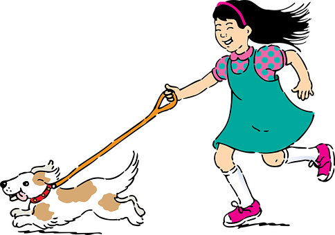 Girland Dog Enjoying Walk PNG image