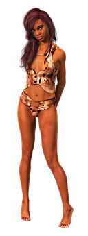 Girlin Leopard Bikini PNG image