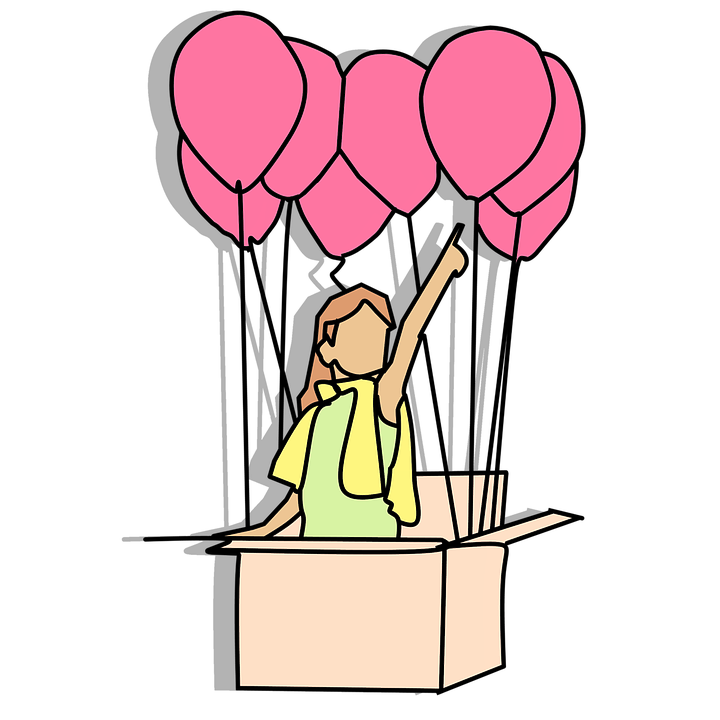 Girlwith Pink Balloons Illustration PNG image