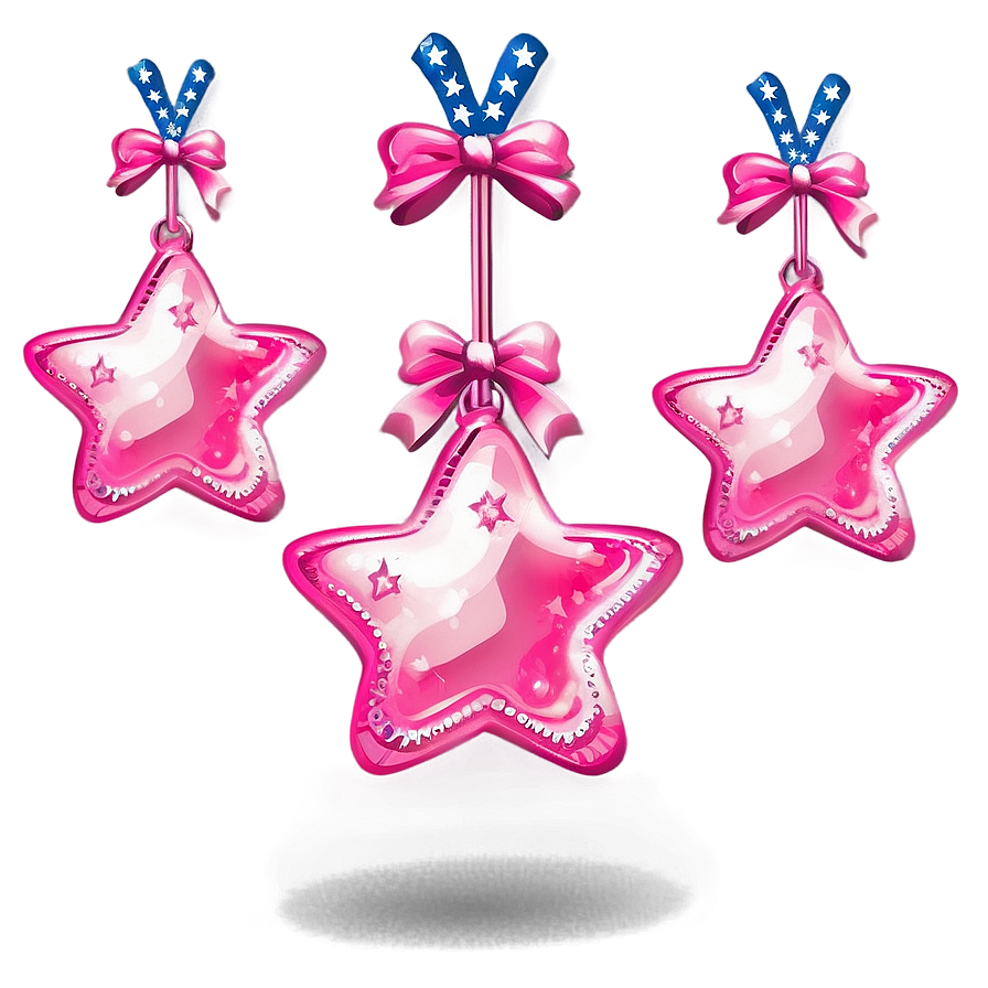 Girly Pink Stars Png 06122024 PNG image