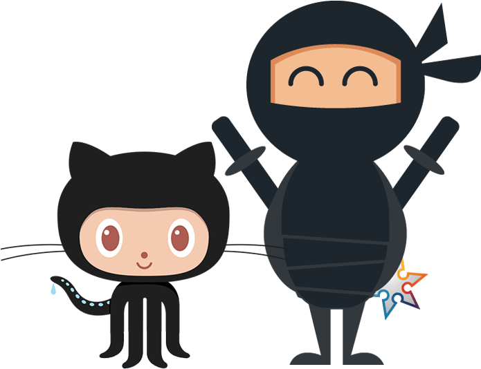 Git Hub Mascots Octocatand Monathe Ninja PNG image