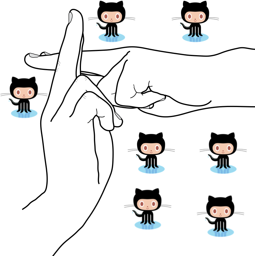 Git Hub Octocatand Hand Sign Language PNG image