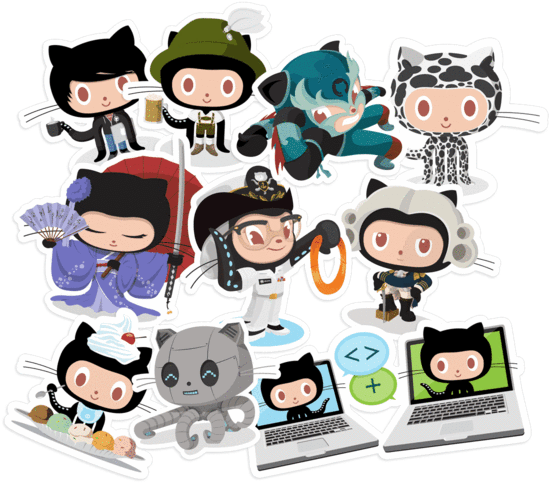 Git Hub Octocats Stickers Collection PNG image