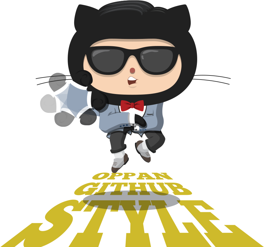 Git Hub Style Octocat Cartoon PNG image