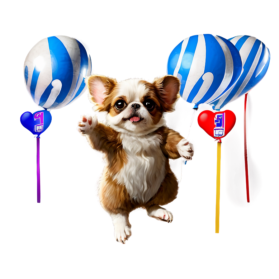 Gizmo Flying With Balloons Png 06242024 PNG image