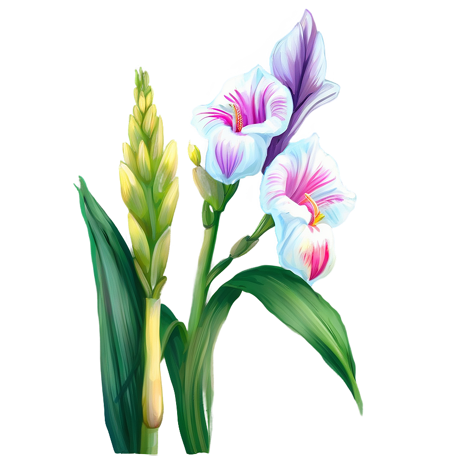 Gladiolus Flower Line Drawing Png 93 PNG image