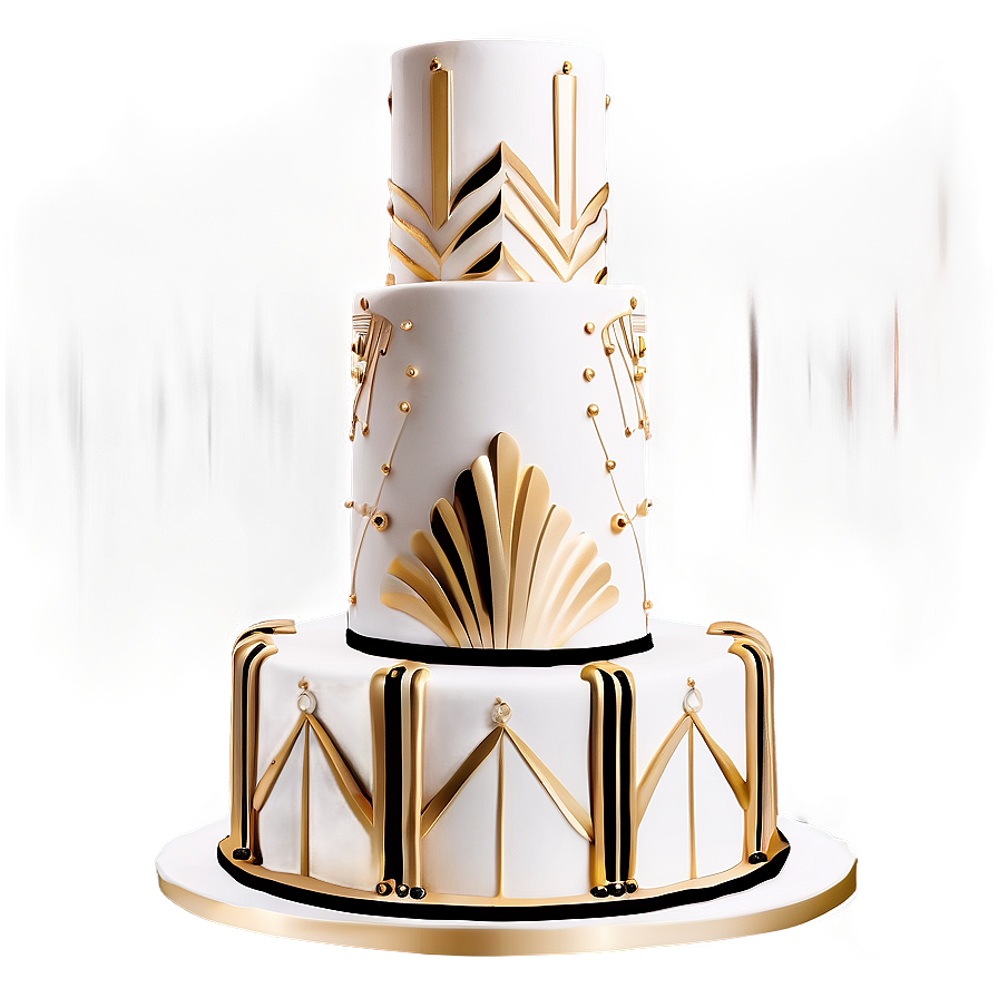 Glam Art Deco Wedding Cake Png Fdh PNG image